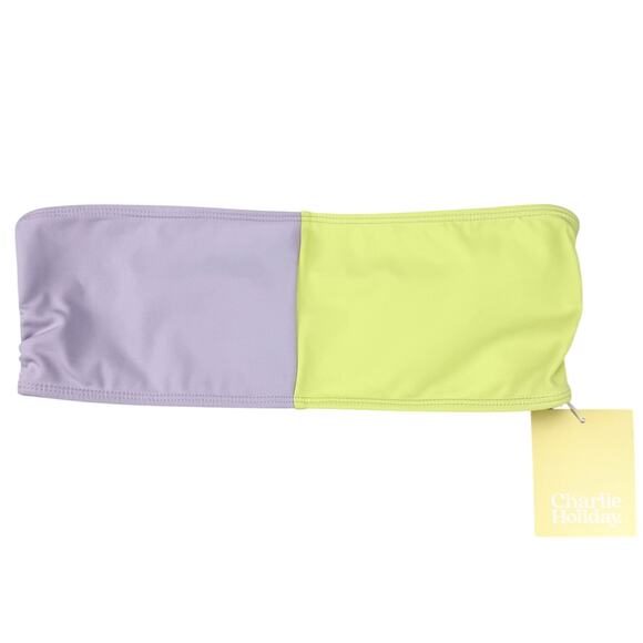 NWT CHARLIE HOLIDAY Romi Colorblock Bikini Bandeau Sz 4 Multicolor - Picture 6 of 9